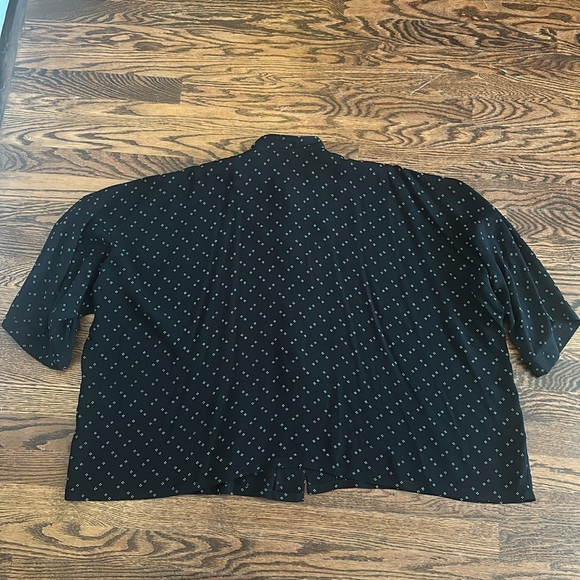 Pink Wheels Black Printed Lagenlook Japanese Style Lightweight Shirt Jacket OS - Picture 11 of 11